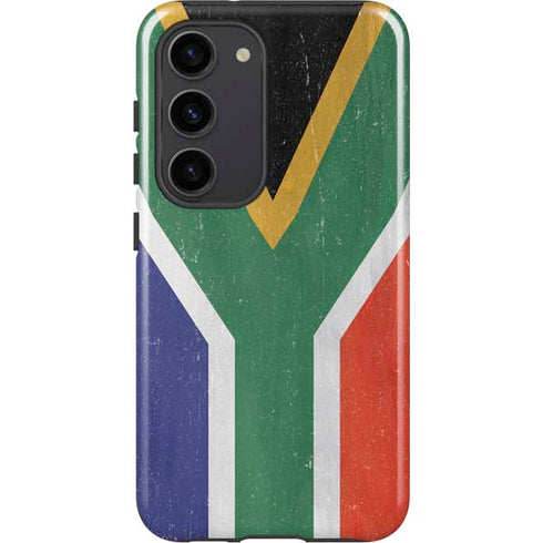 South Africa Flag Distressed Galaxy S23 Pro Case